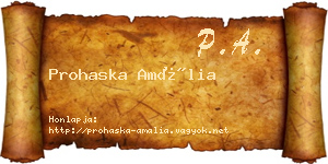 Prohaska Amália névjegykártya